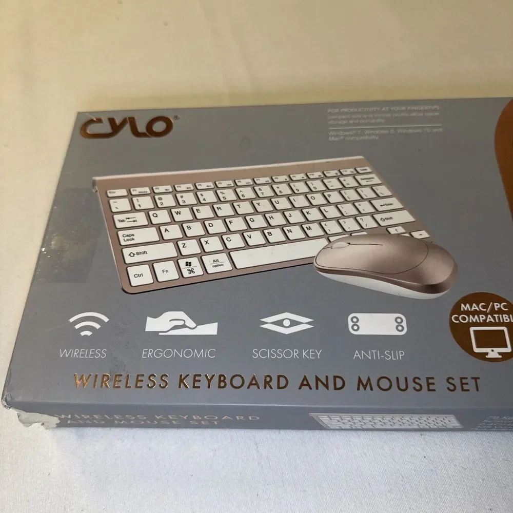 Cylo Wireless Touch Keyboard and Mouse Set Plug & Play Brand-new Open ‎ , Silver